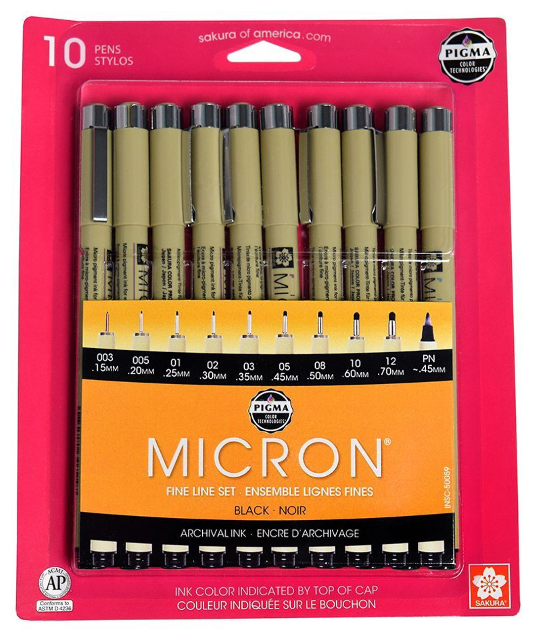 Sakura Pigma Micron Tip Sampler Set of 10